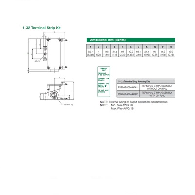 P599AE428444002 NUMATICS/AVENTICS MANIFOLD PART<BR>501,502,503 SERIES 1-32 TERMINAL STRIP KIT W/DIN RAIL